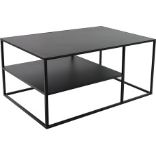 osoltus Cube Industrial Side Table Coffee Table Metal Black 90 x 60 x 45 cm
