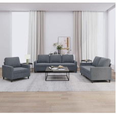 qohoio 3-TLG. Sofagarnitur mit Kissen Sofa Wohnzimmer Sitzgruppe Wohnzimmer Sofa Set Sofas FüR Wohnzimmer Dunkelgrau Samt - 3201477