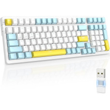 MAGIC-REFINER RK96 Wireless Mechanical Gaming Keyboard, Dual Mode 2.4G Wireless/Bluetooth, Apex Pro TKL Keyboard Hot Swappable Red Switch with 2-in-1 Receiver for PC/Mac/Tablet/QWERTY US