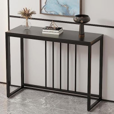 Console Sofa Table Modern Console Table for Living Room Narrow Sofa Table with Wooden Table Top and Metal Frame Entrance Plant Table for Foyer Hallway Office