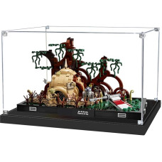 icuanuty Acrylic Display Case for Lego 75330 Diorama Yoda's Hut on Aagobah, Dustproof Display Case for Models Collectibles (Display Case Only, No Model Set) (Transparent)