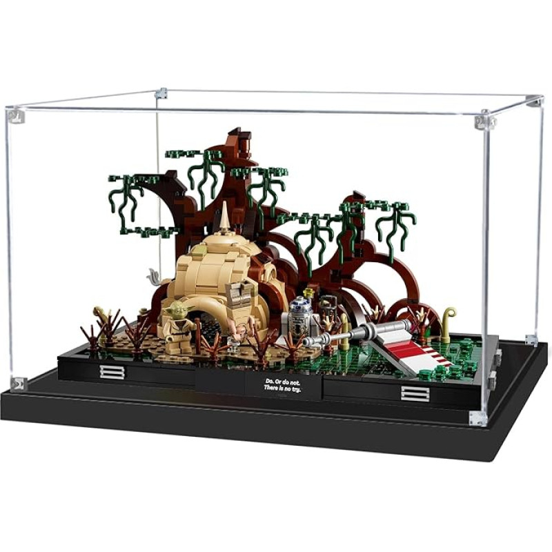 icuanuty Acrylic Display Case for Lego 75330 Diorama Yoda's Hut on Aagobah, Dustproof Display Case for Models Collectibles (Display Case Only, No Model Set) (Transparent)