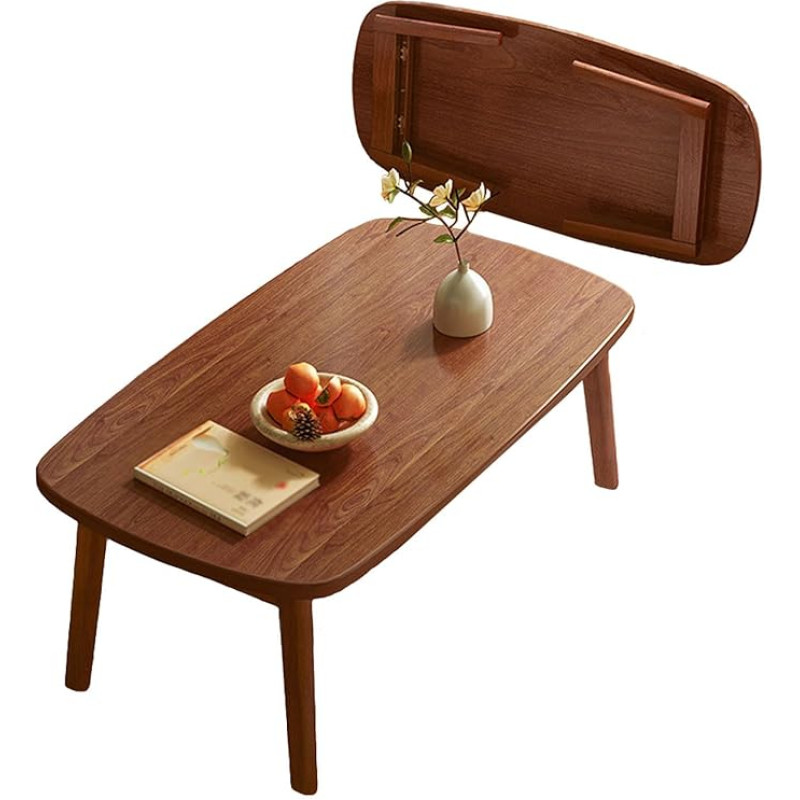 Portable Folding Coffee Table - Rectangle Low Table for Small Spaces Minimalist Japanese Style Perfect for Bedroom Living Room Balcony - No Assembly Needed
