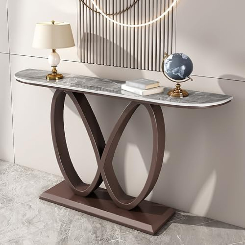 Console Sofa Modern Console Table Mid Century Modern Console Table for Living Room Modern Console Table with Geometric Base Narrow Entrance Table for Sofa Foyer