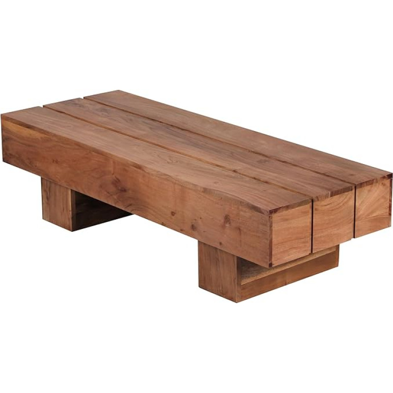 FineBuy Solid Wood Coffee Table, 120 x 45 x 30 cm