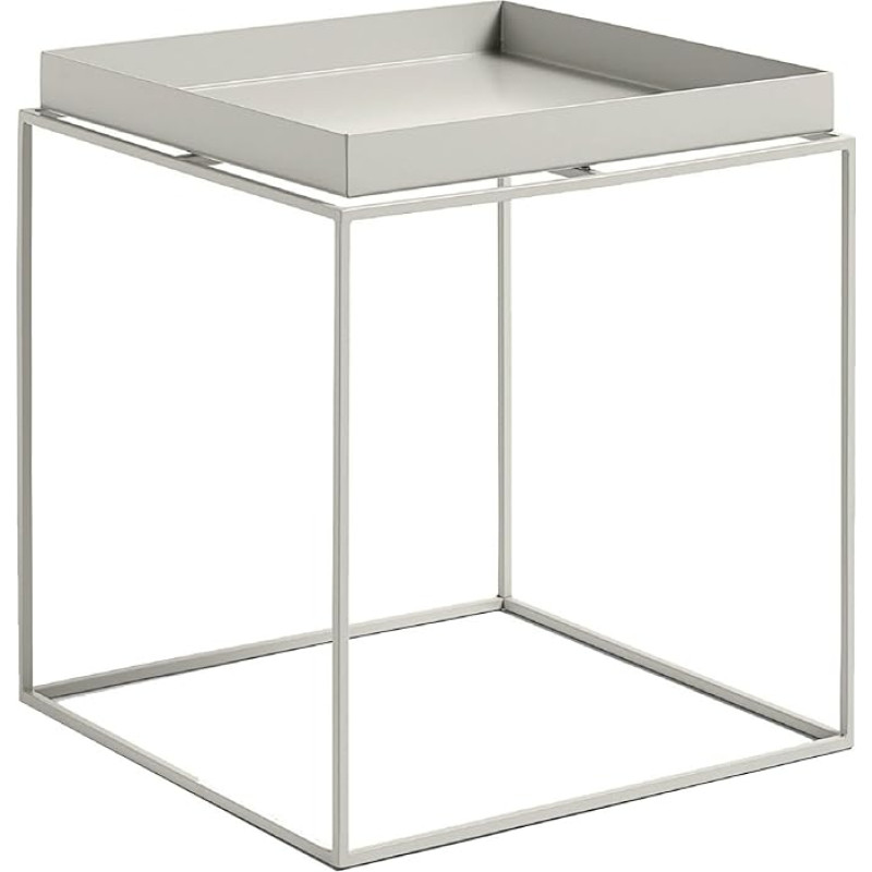 HAY Tray Table 102503-2409000 Side Table Square Warm Grey Powder-Coated Steel Frame Dimensions: 40 x 40 x 44 cm