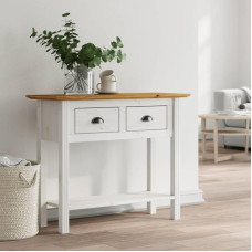 Gecheer Konsolentisch BODO Braun 91x35x74 cm Massivholz Kiefer, Konsole Beistelltisch Flurtisch Sideboard Ablagetisch Wandtisch Frisiertisch Schminktisch