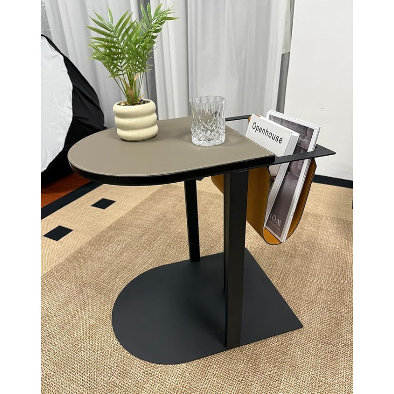 Artloge Side Table with Storage Space, Small Sofa Table, Bedside Table with Magazine Holder, Modern Living Room Table, Coffee Table for Sofa, Couch, Living Room, Bedroom and Office, 55 x 40 x 56 cm