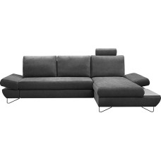 Mirjan24 Wriz Corner Sofa with Sleep Function and Bed Box, Corner Couch with Adjustable Armrests and Headrests, L-Shape Sofa, Couch Living Landscape (Kronos 22, Side: Right)