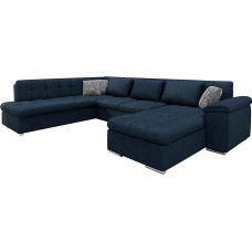 Mirjan24 Ecksofa Niko Bis Premium, Design Eckcouch Sofa U-Form Couch mit Schlaffunktion und Bettkasten Wohnlandschaft vom Hersteller (Maya 09 + Corbett 78, Seite: Rechts)