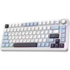 EPOMAKER EA75 RGB 75% Wireless Gaming Keyboard, 2.4GHz/Type-C/Bluetooth Creamy Mechanical Keyboard with Rotary Knob, Hot Swappable for Gamers (Light Blue, Reaper Switch)