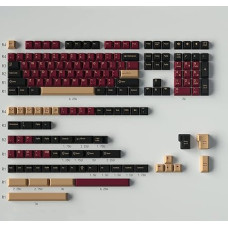 Double Shot Keycaps 173 Keys Cherry Profile Red Samurai Keycaps Set for ANSI/ISO Layout Cherry MX Switches Mechanical Gaming Keyboard
