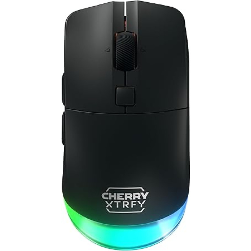 CHERRY XTRFY M50 Wireless Gaming Mouse, 2.4GHz Wireless Connection, Bluetooth & Cable, Ergonomic Shape, RGB Lighting, Rechargeable, Black