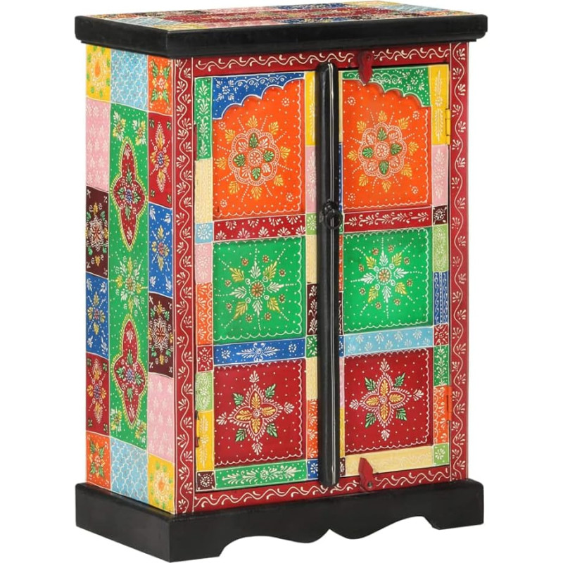 vidaXL Sideboard Hand Painted with Doors Side Cabinet Storage Cabinet Storage Cabinet Wooden Cabinet Sideboard Chest of Drawers 53 x 30 x 75 cm Solid Wood Mango