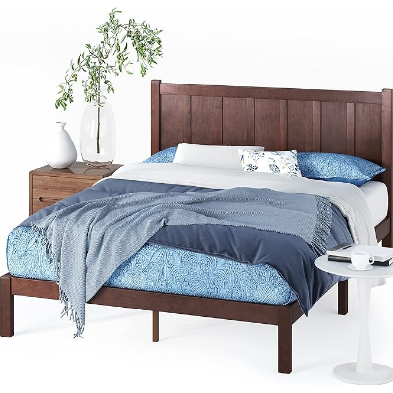 Zinus Adrian Platform Bed Frame 31 cm | Solid Wood Grate | for Adults, Children and Teenagers | Slatted Stand | Easy Assembly | 90 x 190 cm | Rustic Style