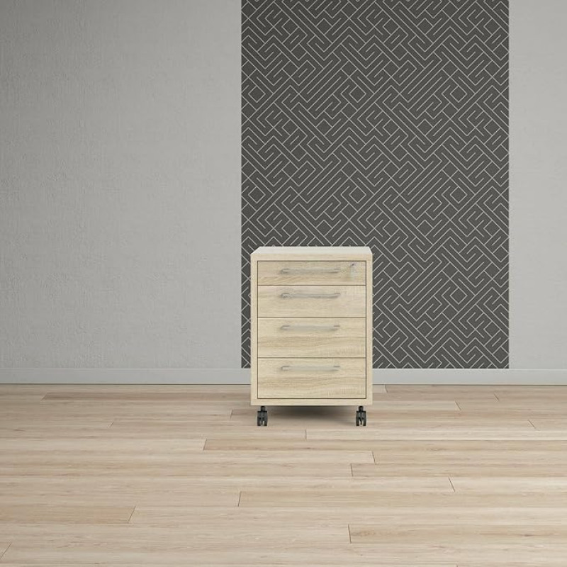 Dmora - Solange Chest of Drawers Multipurpose Unit Bedroom Dresser Cabinet with Drawers, 49 x 48 x 68 cm, Oak