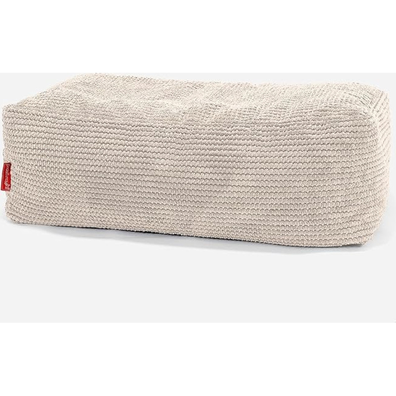 Lounge Pug, Large Pouf Footstool Pom-Pom Cream