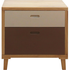 Rebecca Mobili Chest of Drawers 2 Drawers Wood Brown Design Scandinavian Interior Style Bedroom Living Room (Code RE6047)
