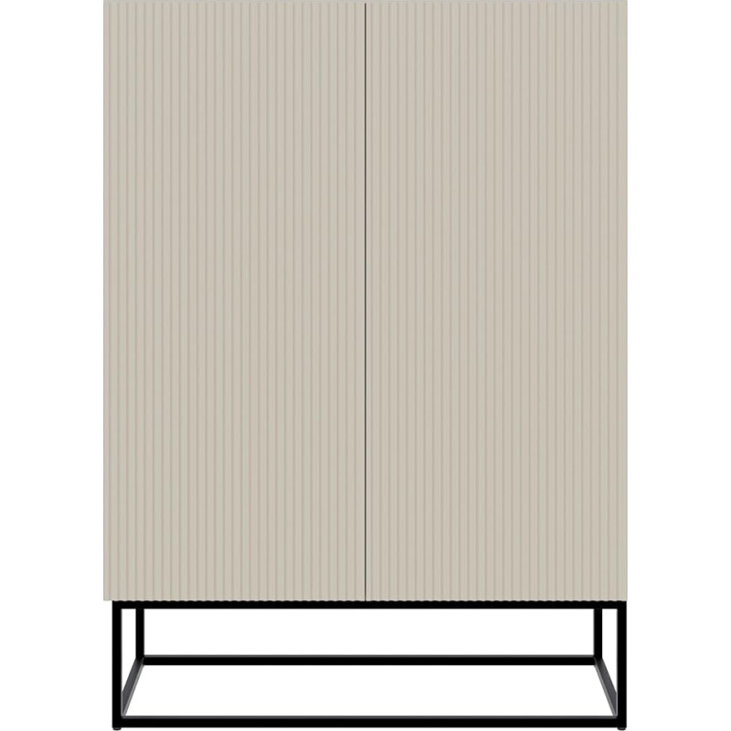 Selsey Veldio Chest of Drawers 90 cm 2 Doors 3 Compartments Grey Beige Black Legs