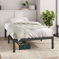 Zinus Elias Bed 90 x 190 cm - 36 cm Height with Under Bed Storage - Metal Platform Frame - Black