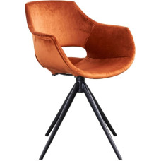 KAWOLA ZAJA Modern Swivel Chair with Armrest Cognac Upholstered Chair for Dining Room 360 Degree Swivel Function