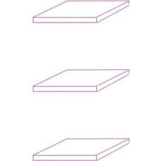 K-Möbel ESG Glass Shelves Set of 3 - Extension Set for Hanging Display Cabinets