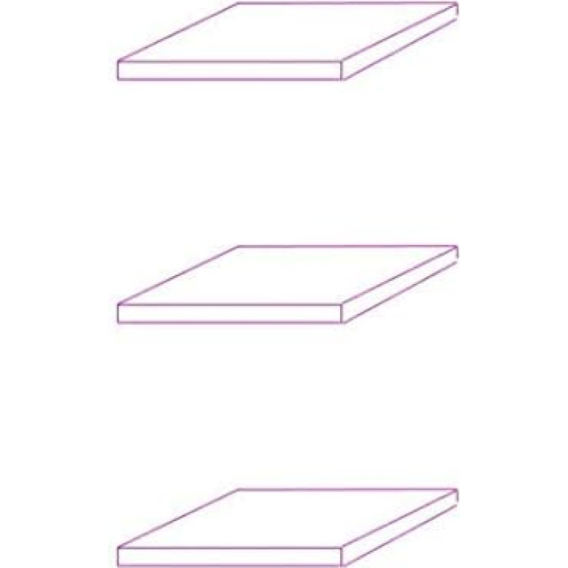 K-Möbel ESG Glass Shelves Set of 3 - Extension Set for Hanging Display Cabinets