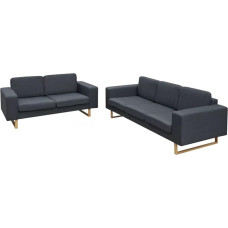 Homgoday Decor Diavani 2 Seater and 3 Seater Dark Grey Sofa Bed Set Living Room Sofa Modern Sofa Set Outdoor Furniture