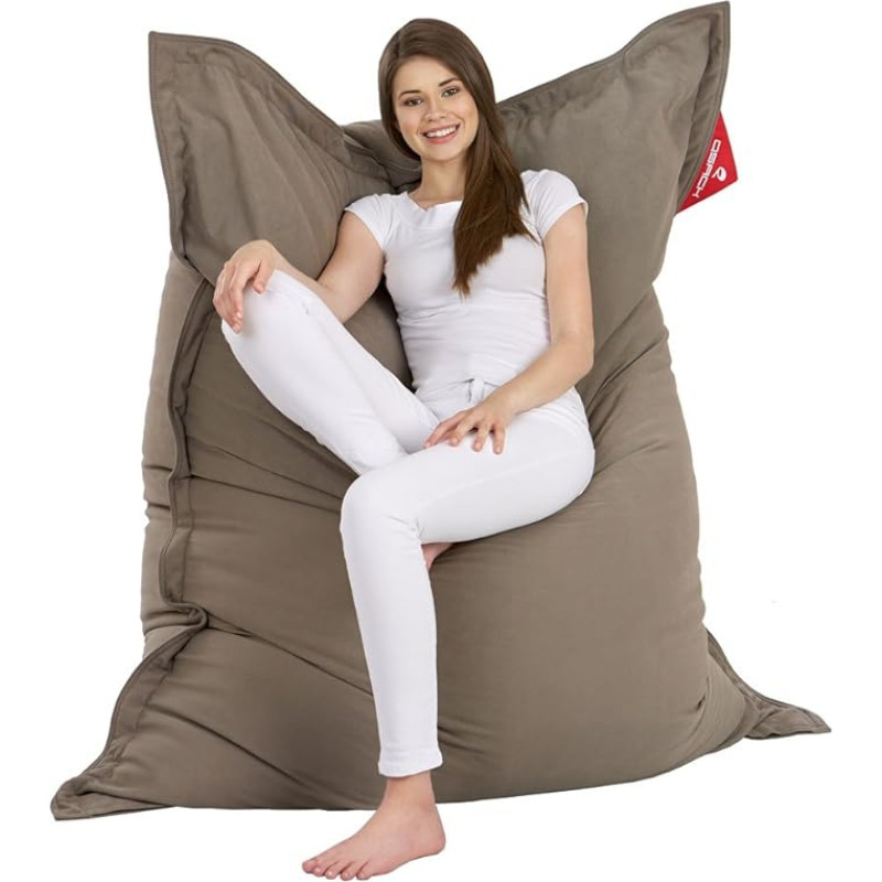 QSack Indy Bean Bag with Micro Beads, Made with German Quality Filling, EPS, HBCD-Free, Indoor Bean Bag with Inner Cover, 140 x 180 cm