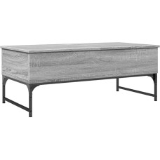vidaXL Coffee Table, Side Table with Adjustable Feet, Living Room Table with Lots of Storage Space, Sofa Table, Coffee Table, Grey Sonoma Wood Material, Metal