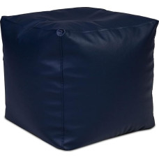 Ecopuf Cube Pouf Stool 37 x 37 x 37 cm Filled with Polystyrene (PS) Filling Bean Bag Stool Floor Cushion for Indoor Use Footstool in Stylish Design