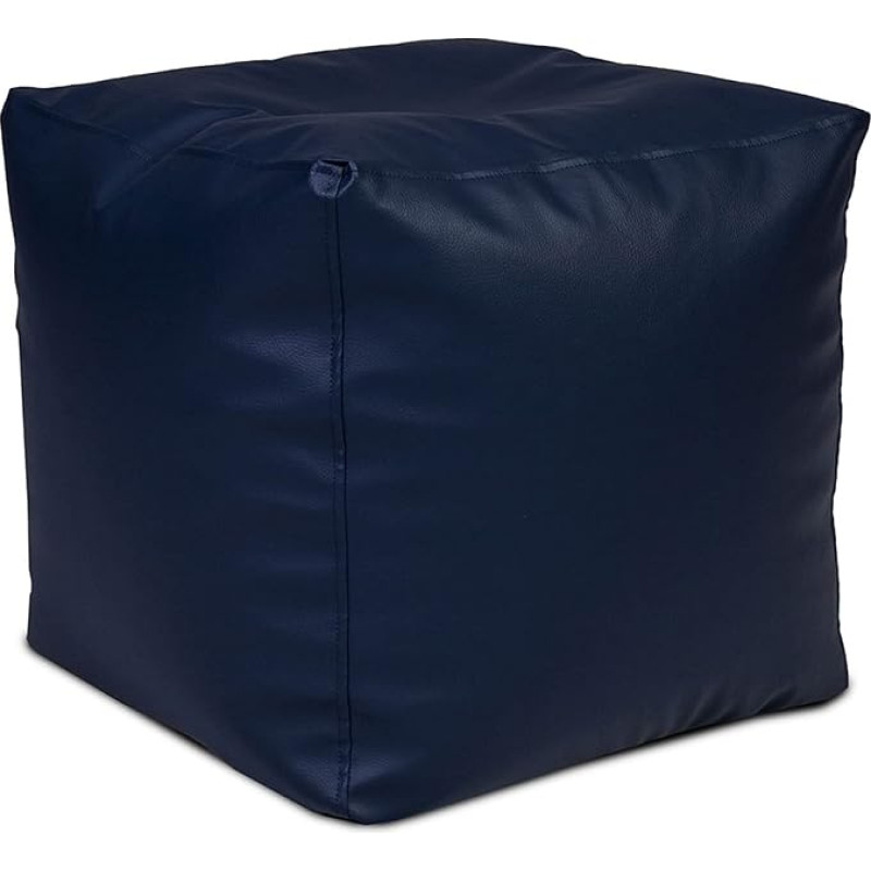 Ecopuf Cube Pouf Stool 37 x 37 x 37 cm Filled with Polystyrene (PS) Filling Bean Bag Stool Floor Cushion for Indoor Use Footstool in Stylish Design