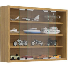 VCM Agisa M Hanging Glass Display Cabinet with Tempered Safety Glass Dimensions H 40 x W 57 x D 10 cm Modern and Space-Saving Glass Display Cabinet