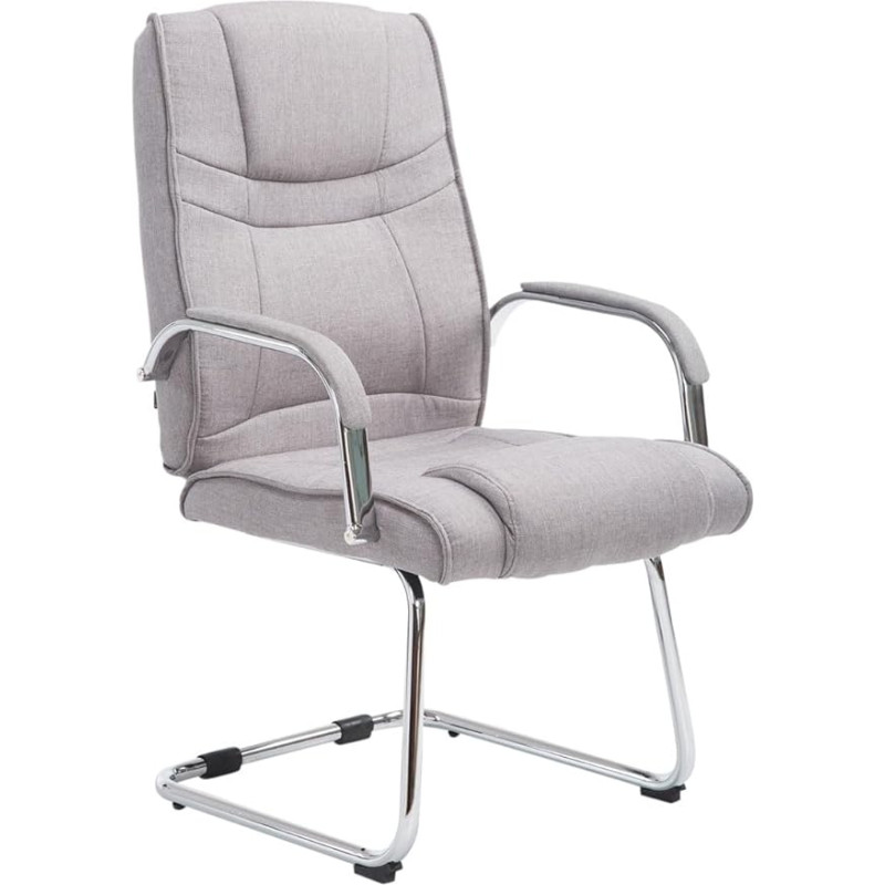 CLP Attila XXL Cantilever Chair with Metal Frame and Armrest, Office Chair with Fabric Cover and Padding, Maximum Load 180 kg