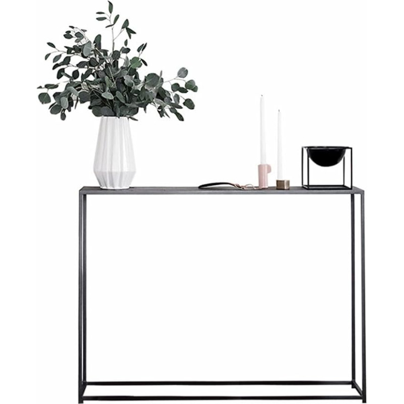 JYBNBBE Console Sofa Table, Sofa Back Shelf Table, Console Tables, Narrow Side Table for the Hallway, Narrow Entrance Table, Long Tables for the Hallway, Minimalist R, Black, 100 cm