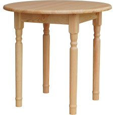 k koma Round Pine Table Dining Table Kitchen Table Eco Restaurant Lacquered Pine (Diameter 60 cm)