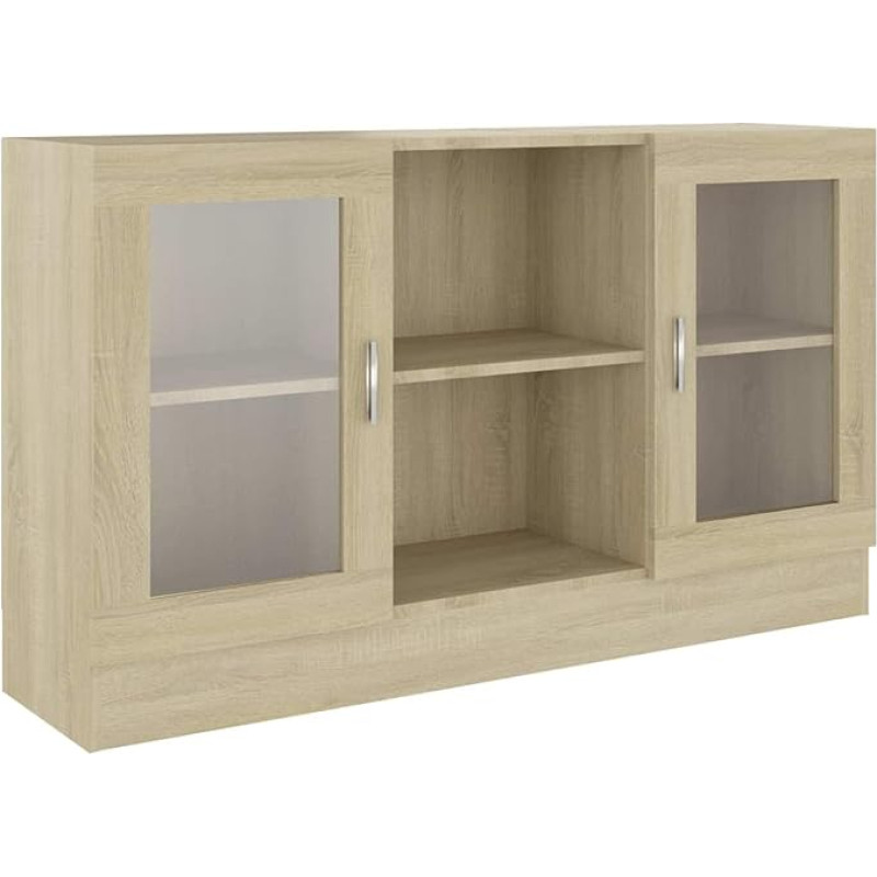 Tidyard Living Room Cabinet Chest of Drawers Sideboard Dining Room Cabinet Sonoma Oak 120 x 30.5 x 70 cm Chipboard
