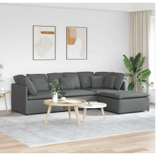 IKAYAA Corner Sofa - Couch 3 Seater with Footstool, Couch in L-Shape - Chaise Longue Corner Couch - Sofa 3 Seater for Homes / Living Room - Dark Grey