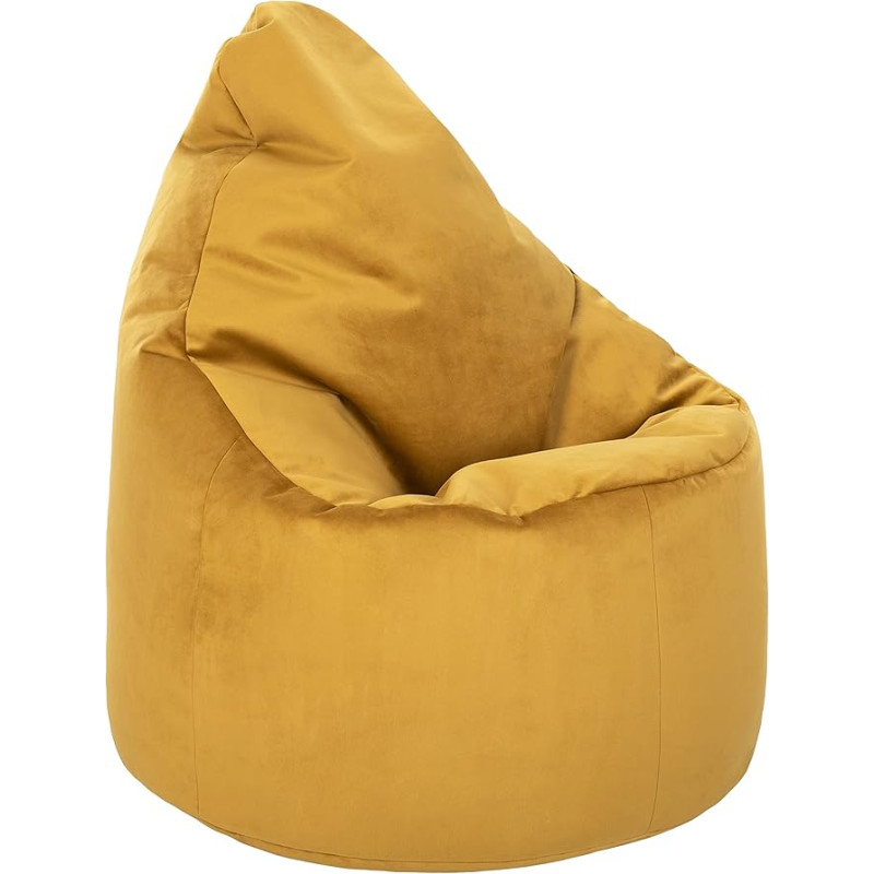 Loft 25 Capriccio Velvet Bean Bag Chair, Premium Velvet Bean Bag for Indoor Use for Home and Living Room, Ergonomic Design for Body Support (Bean Bag, Tumeric)
