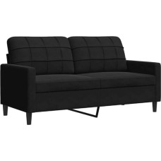 vidaXL Sofa 2-Seater, Upholstered Sofa Double Sofa for Living Room, Couch Lounge Sofa Metal Frame, Two Seater Velvet Sofa Seating Furniture, Modern, Black, 140 cm Velvet