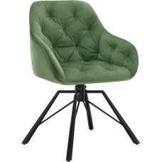 WOLTU EZS60dgn-1 Swivel Dining Chair with Armrests, Dining Chair, Kitchen Chair, Upholstered Chair, Armrest Chair for Dining Room, Kitchen, Living Room, with Metal Legs Velvet Cover, Dark Green