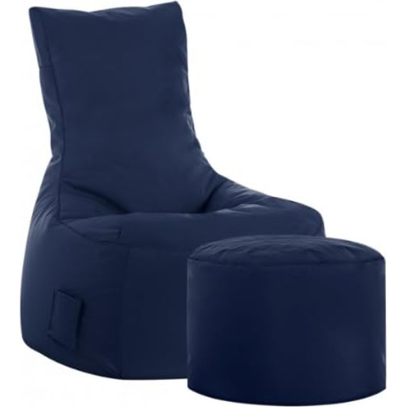 SITTING POINT only by MAGMA Brava Swing Bean Bag Set + Stool Denim Blue