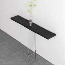 Sofa Back Shelf Table, Console Sofa Table, Narrow Entrance Table, Solid Wood Desktop Modern Style, Decorative Long Casing, Acrylic Table Leg Side Table, Entryway, Hallway,