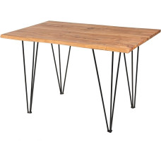 Riess Ambiente Mammut Solid Wood Dining Table 120 cm Wild Acacia Kitchen Table Desk Wane Edge Hairpin Legs