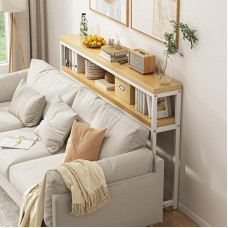 Console Sofa Table, Console Table, Bedroom Table, Narrow Entrance Table, Sofa Tables with Shelf and Metal Frame, Industrial Hallway Table, Coffee Table for Living Room, Foyer, Bedroom