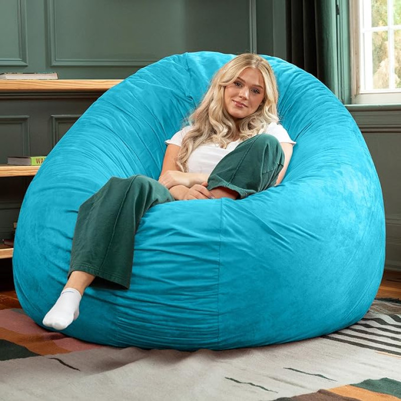 Jaxx Cocoon 2 in 1 Convertible Bean Bag with Large Bean Bag for Adults - Micro Suede - Teal