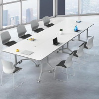 Moderner, freistehender Klapptisch mit Rollen, Klapptisch, mobiler Besprechungstisch für Büro, Trainingsraum, Klasse, vielseitiges platzsparendes Design