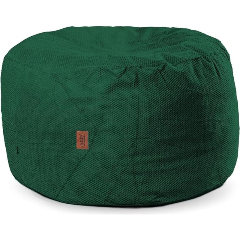 CordaRoy's Chenille Bean Bag Pouf Footstool - Washable Fabric Ottoman Cover with Durable Foam Insert - Versatile Footrest for Basement, Living Room, Office - 66 x 43.2 cm - Rainforest |
