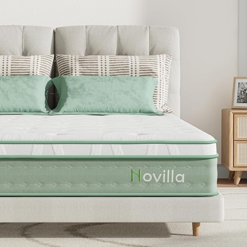 Novilla Small Double Mattresses, 3-Zone Gel Memory Foam Pocket Spring Mattress, 120 x 190 x 27 cm, Firm Hybrid Mattress with Oeko-Tex Knitted Fabric and CertiPUR-US Foam, 120 x 190 x 27 cm