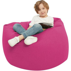 Langla-Shades Teardrop Bean Bag Cover for Children, Adults (Without Filling) (Rose Red, 70cm x 80cm / 2-3 Feet)